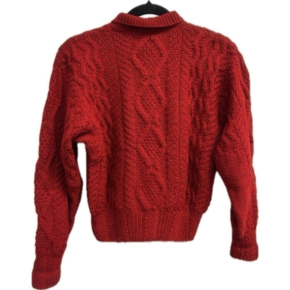 Allen Solly England Women’s Cable Knit Thick Red Pure Wool Sweater Size SP - Picture 4 of 6